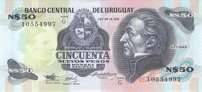 Uruguay 50 Pesos p61A 1989